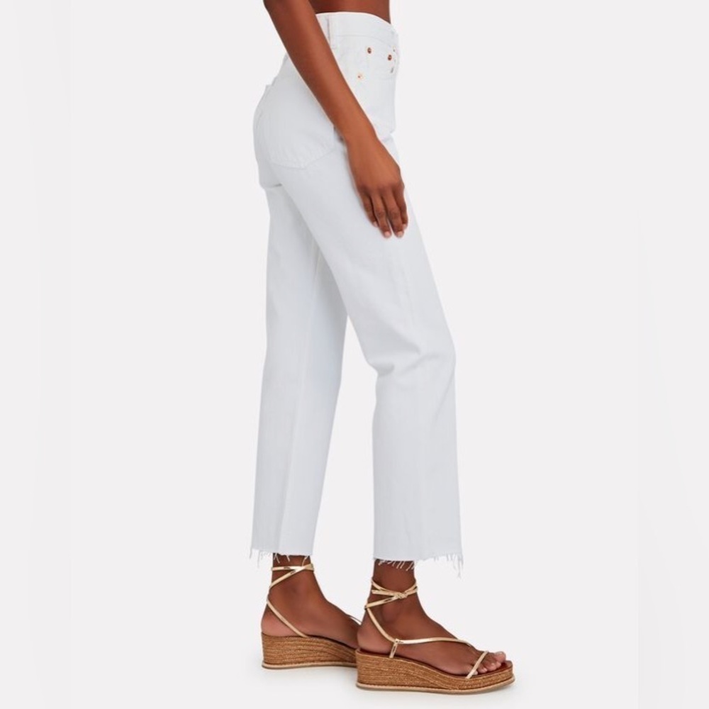RE/DONE Women’s 70s High Rise Stove Pipe Straight Jeans White Size 25